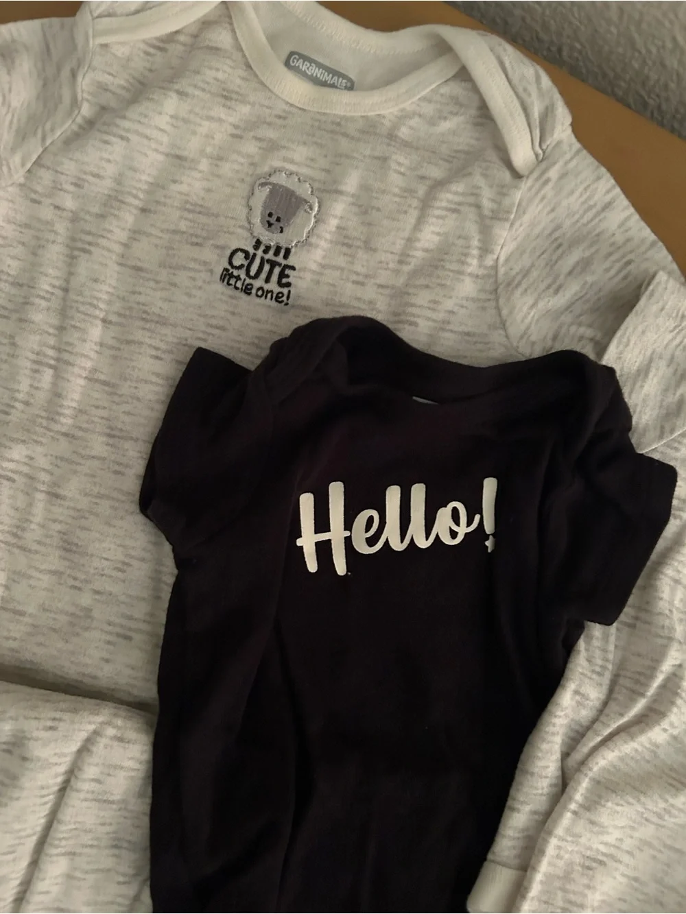 Garanimals White & Black Baby Bodysuits with Subtle Gray Prints